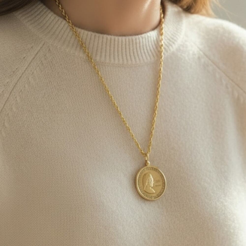 American Methodist Bicentennial Coin Necklace 24” Chain Religious Medal